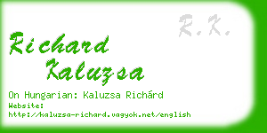 richard kaluzsa business card